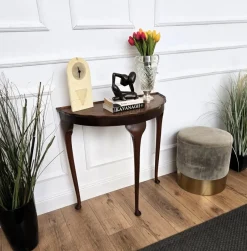 Best Pamono Mid-Century Italian Demi-Lune Console Side Table in Wood, 1960s