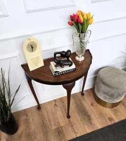 Best Pamono Mid-Century Italian Demi-Lune Console Side Table in Wood, 1960s