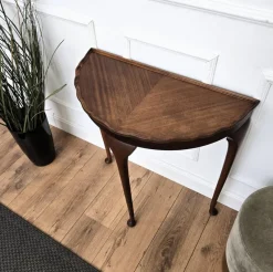Best Pamono Mid-Century Italian Demi-Lune Console Side Table in Wood, 1960s