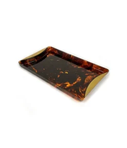 Sale Pamono Mid-Century Italian Faux Tortoiseshell Serving Tray by Guzzini, 1970s