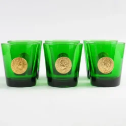 Pamono Mid-Century Italian Green Glasses from Byrrh, Set of 6><noscript><img width=