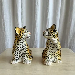 Outlet Pamono Mid-Century Italian Handmade Ceramic Baby Leopards, 1970s, Set of 2