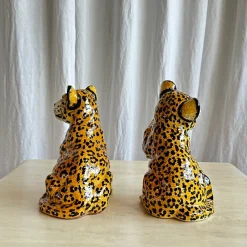 Outlet Pamono Mid-Century Italian Handmade Ceramic Baby Leopards, 1970s, Set of 2