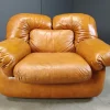 Outlet Pamono Mid-Century Italian Leather Sofa Set by Ercole Biella for Grappeggia, 1970s, Set of 2