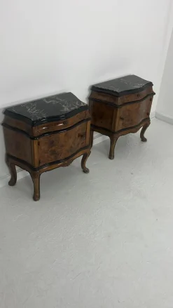 Sale Pamono Mid-Century Italian Marble Top Nightstands, 1950s, Set of 2