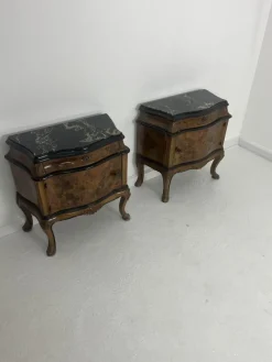 Sale Pamono Mid-Century Italian Marble Top Nightstands, 1950s, Set of 2