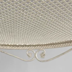 Pamono Mid-Century Italian Modern White Iron Round Garden Table with Flower Decor, 1960><noscript><img width=