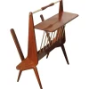Pamono Mid-Century Italian Modern Geometric Wood & Brass Magazine Rack, 1950s> Magazine Racks
