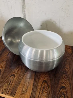 Pamono Mid-Century Italian Pear Ice Bucket in Aluminum