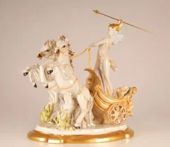 Pamono Mid-Century Italian Porcelain Sculpture of Diana the Huntress by Cesare Villari for Capodimonte><noscript><img width=