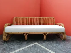 Pamono Mid-Century Italian Rattan and Bamboo Sofa, 1960s><noscript><img width=