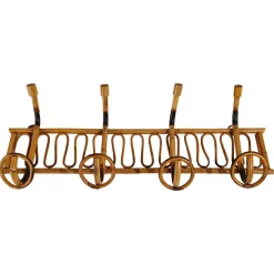 Pamono Mid-Century Italian Riviera Rattan and Bamboo Wall Coat Rack / Wall Hanger, 1960s> Racks, Hooks & Valets