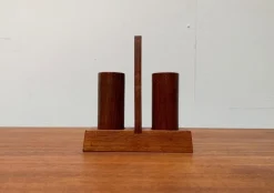 Pamono Mid-Century Italian Teak Pepper and Salt Shaker from Anri Form, Italy, Set of 3> Salt & Pepper Shakers