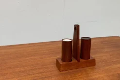 Pamono Mid-Century Italian Teak Pepper and Salt Shaker from Anri Form, Italy, Set of 3> Salt & Pepper Shakers