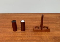 Pamono Mid-Century Italian Teak Pepper and Salt Shaker from Anri Form, Italy, Set of 3><noscript><img width=