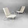 Hot Pamono Mid-Century Italian White and Azure Iron Outdoor Lounge Chairs, 1960s, Set of 2