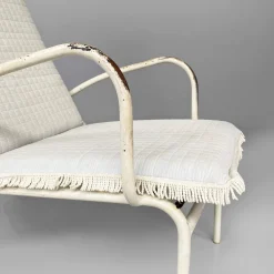 Hot Pamono Mid-Century Italian White and Azure Iron Outdoor Lounge Chairs, 1960s, Set of 2