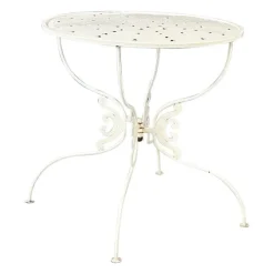 New Pamono Mid-Century Italian White Wrought Garden Table, 1960s