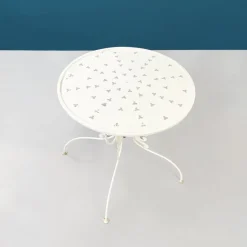 New Pamono Mid-Century Italian White Wrought Garden Table, 1960s