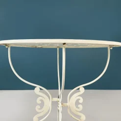 New Pamono Mid-Century Italian White Wrought Garden Table, 1960s