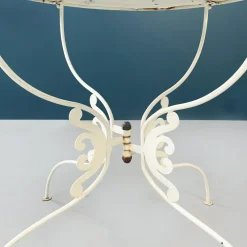 New Pamono Mid-Century Italian White Wrought Garden Table, 1960s