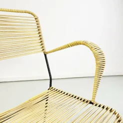 Best Pamono Mid-Century Italian Yellow Plastic Scooby Black Metal Outdoor Chair, 1960s