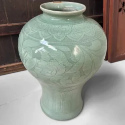 Pamono Mid-Century Japanese Celadon Glazed Vase, 1950s-1970s><noscript><img width=