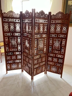 Pamono Mid-Century Japanese 4-Panel Folding Room Divider, 1940s