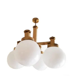 Sale Pamono Mid-Century Lamp in Brass and Opal Glass attributed to Gaetano Sciolari, 1970s