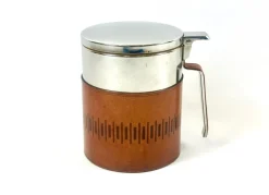 Pamono Mid-Century Leather and Steel Ice Bucket from Grasoli, 1960s> Ice Buckets & Wine Coolers