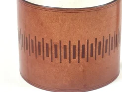 Pamono Mid-Century Leather and Steel Ice Bucket from Grasoli, 1960s><noscript><img width=