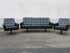 Outlet Pamono Mid-Century Leather Sofas and Armchairs from Krasemann, 1960s, Set of 3