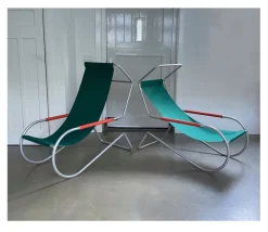 Pamono Mid-Century Lido Sun Lounge Chairs by Battista and Gino Giudici, Italy, 1950s, Set of 4><noscript><img width=