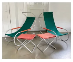 Pamono Mid-Century Lido Sun Lounge Chairs by Battista and Gino Giudici, Italy, 1950s, Set of 4><noscript><img width=