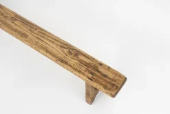 Pamono Mid-Century Low Wooden Bench, France, 1850s