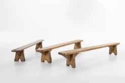 Pamono Mid-Century Low Wooden Bench, France, 1850s