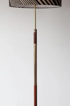 Online Pamono Mid-Century Minimalist Rosewood and Brass Floor Lamp, Denmark, 1960s