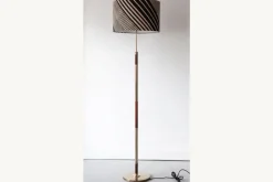 Online Pamono Mid-Century Minimalist Rosewood and Brass Floor Lamp, Denmark, 1960s