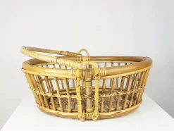 Pamono Mid-Century Moderm Italian Rattan and Rush Magazine Rack> Magazine Racks