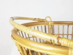 Pamono Mid-Century Moderm Italian Rattan and Rush Magazine Rack><noscript><img width=