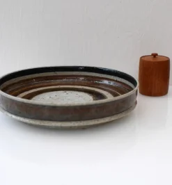 Discount Pamono Mid-Century Modern Abstract Large Art Pottery Plate by Inger Persson for Rorstrand, Sweden, 1960s