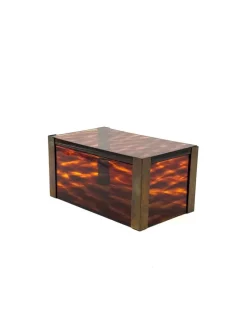 Pamono Mid-Century Modern Acrylic and Brass Jewelry Box, 1970s><noscript><img width=