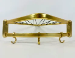 Best Pamono Mid-Century Modern Aluminium and Brass Corner Coat and Hat Rack, 1960s