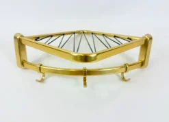 Best Pamono Mid-Century Modern Aluminium and Brass Corner Coat and Hat Rack, 1960s