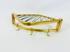 Best Pamono Mid-Century Modern Aluminium and Brass Corner Coat and Hat Rack, 1960s