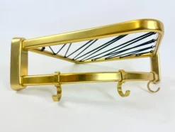 Best Pamono Mid-Century Modern Aluminium and Brass Corner Coat and Hat Rack, 1960s
