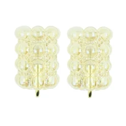 Pamono Mid-Century Modern Amber Bubble Glass Wall Lights by Helena Tynell for Limburg, 1960s, Set of 2> Wall Lights & Sconces