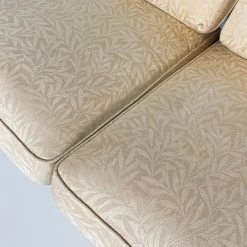 Outlet Pamono Mid-Century Modern American Rattan and Beige Floreal Fabric Sofa attributed to McGuire, 1970s