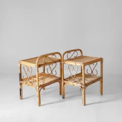 Best Pamono Mid-Century Modern Bamboo Side Tables, Italy, 1960s, Set of 2