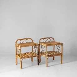 Best Pamono Mid-Century Modern Bamboo Side Tables, Italy, 1960s, Set of 2